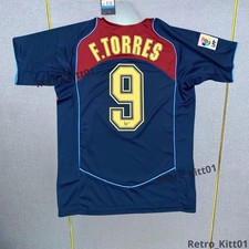Fernando Torres 9 Atletico Madrid 2004/05 Black SpiderMan Short Sleeve Jersey S