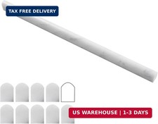 Carrara White 1/2" X 12" Marble Pencil Liner Tile, Edge Trim Molding for Shower