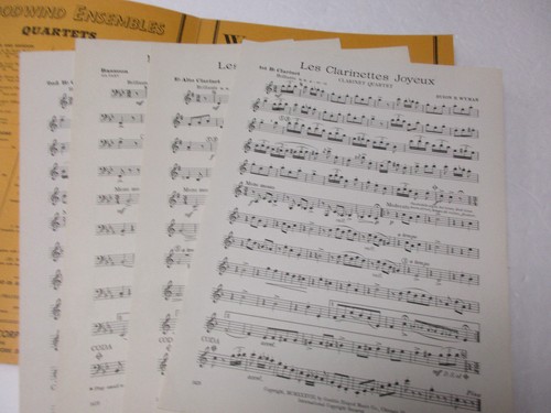 Byron B Wyman Ls Clarinettes Joyeux Clarinet Quartet Sheet Music Score & Parts - Picture 2 of 2