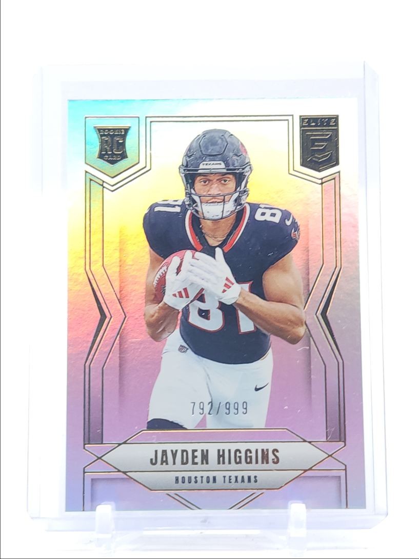 JAYDEN HIGGINS 2025 DONRUSS ELITE FOOTBALL ROOKIE TEXANS RC /999 Q3641