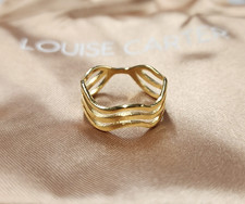 Louise Carter 14K Gold Plated Wave Trio Ring sz 5