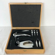 Wine Opening Kit in Presentation Box with Bottle Stoppers & Foil Cutter - Chrome