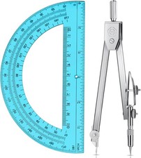 EBOOT Student Geometry Math Set, Drawing Compass and 6 Inch Swing Arm Protractor