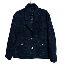 House of Harlow 1960 NWT tweed jacket metallic women's L preppy blazer career