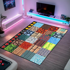 Game Room Rug - Video Game Decor for Boys Bedroom 2'5''X4' Block Theme Carpet Ga