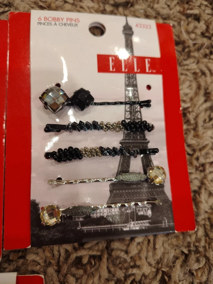 Mixed Lot Of 25 Elle Rhinestone Gem Flower Bobby Pins NEW B50 - Image 4 of 4