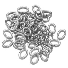50Pcs Stainless Steel Oval Jump Rings Connector Open Rings for Jewelry Making Ea