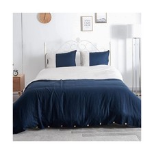 100 Pure French Linen Duvet Cover Stone Washed King Bedding Set Soft Organic...