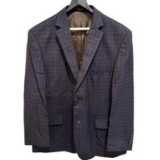 Pronto Uomo Platinum Mens 48 Regular Sport Coat Blazer Jacket Wool Check Pattern