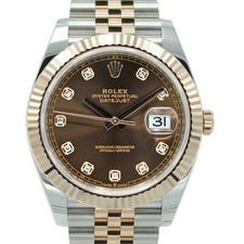 ROLEX Datejust 41 126331 Chocolate Diamond Dial Jubilee Steel Rose Gold 2019 B&P