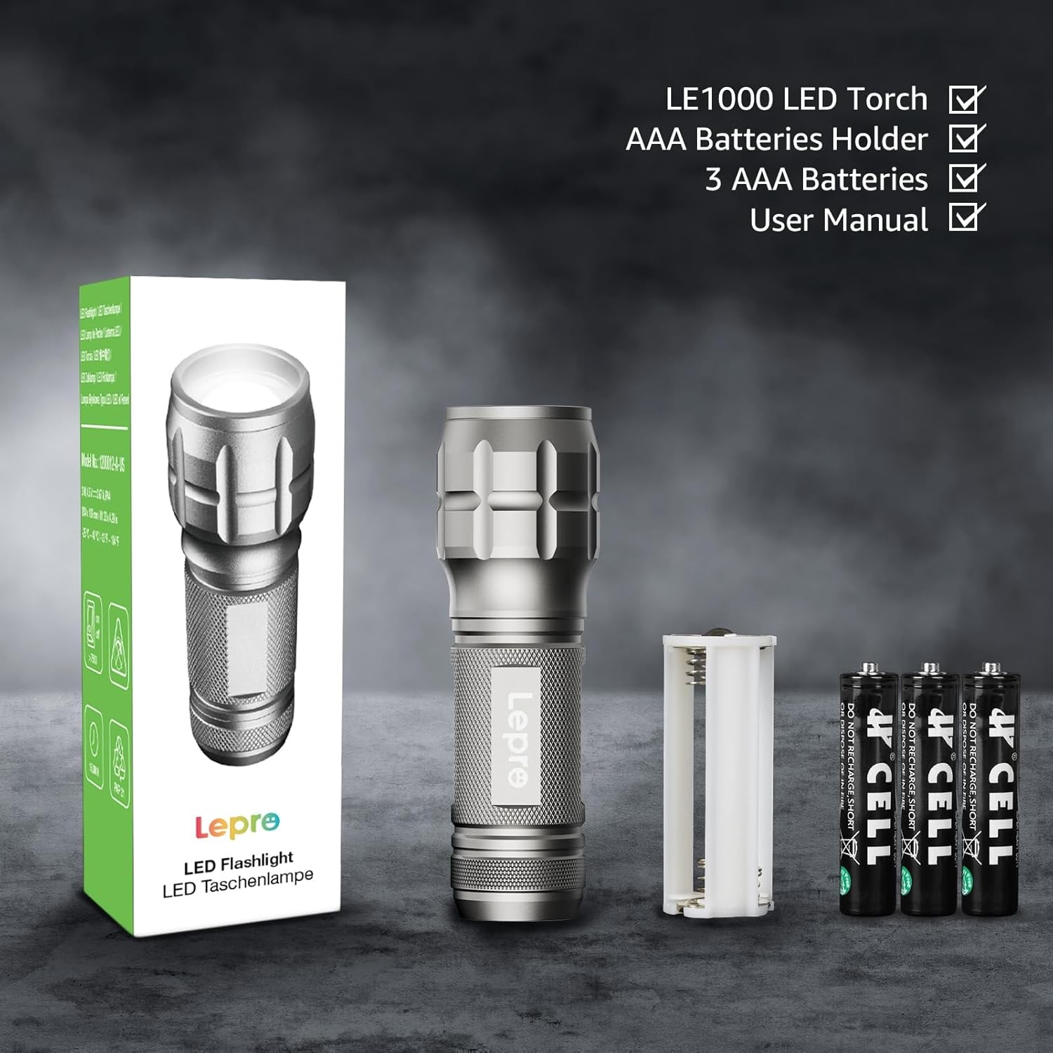 Lighting EVER LED Flashlights High Lumens, Small Flashlight, Waterproof, Adjusta