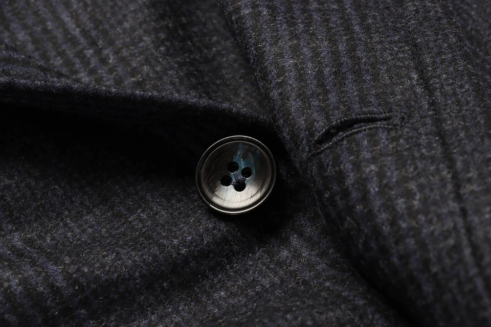 NUEVO CON ETIQUETAS KITON Sudadera con Capucha CHAQUETA CAMISA Luca Azul Lana Extra-Lujo Napoli Italia XL Foto 4 de 4