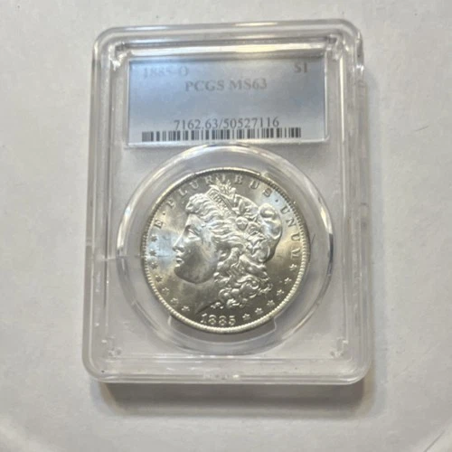 1885 Morgan Dollar $1 Silver Coin PCGS MS63 New Orleans 0.9 Fineness