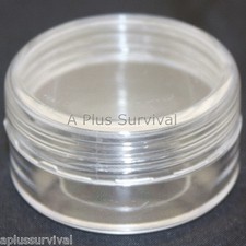 Lot of 12 - Clear Pill Case Holder with Screw on Lid for Survival First Aid Kits