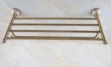 Antique Brass Bathroom Accessory Towel Rail Holder Storage Rack Shelf Bar sba571