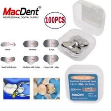 100Pcs Dental Matrices Bands S/M/L Sectional Contoured Metal Matrix Bands Soft