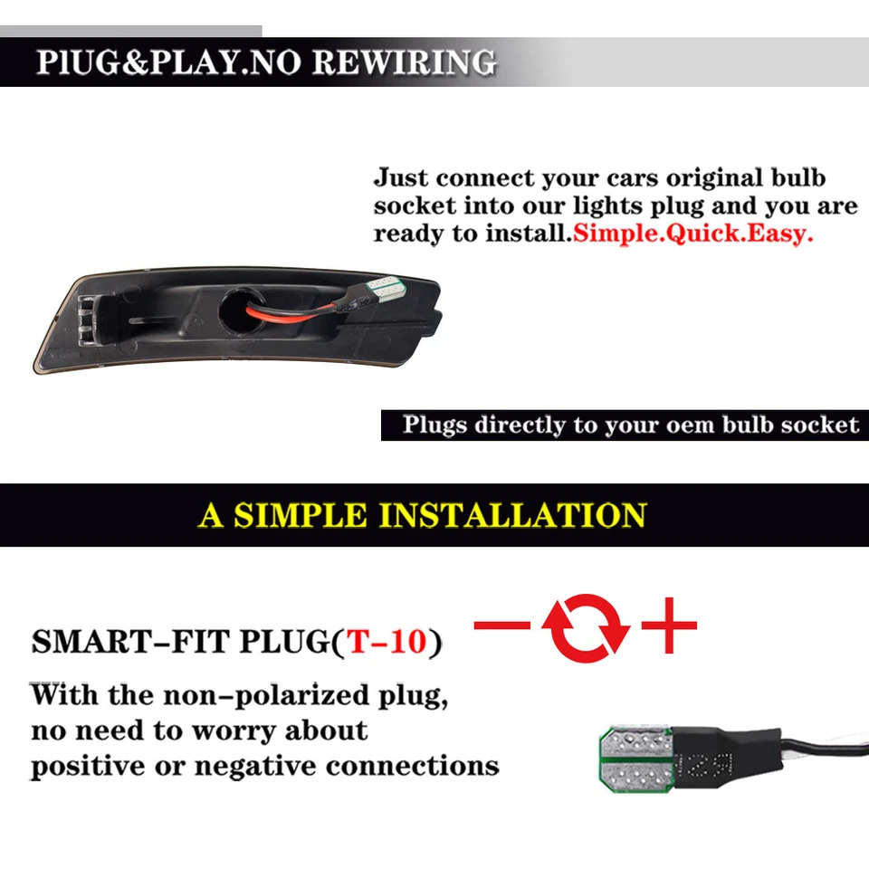 Luces LED de señalización laterales de parachoques delantero para Volkswagen Tiguan de 18 años, Beetle Foto 4 de 4