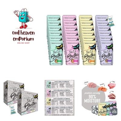 2 Boxes Tiki Cat Savory Broth, Grain Free Lickable Wet Food Treat, Add Moistu...