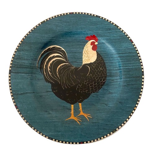 Sakura Warren Kimble Rooster Salad Plates Set of 4 Easter Theme Plate Multicolor - Picture 6 of 10