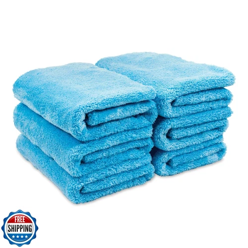 Griot's Garage Microfiber Plush Edgeless Towels, for Car Cleaning, Detailing 