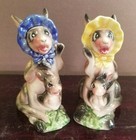Ceramic Kangaroo & Joey Salt & Pepper Shaker Japan Vintage Collectible Bonnets