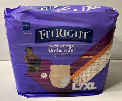 20 Ct Fit Right ActivEdge Womens UNDERWEAR L/XL 40-56'' Maximum New MotionFlex