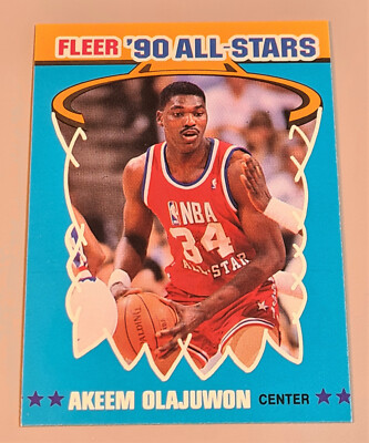 Akeem Olajuwon # No. 3 of 12 (Karte A) FLEER '90 ALL-STARS 1990 FLEER CORP. Mint