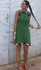 181. NWT  ZARA FLORAL CROCHET KNIT DRESS LIMITED EDITION GREEN S