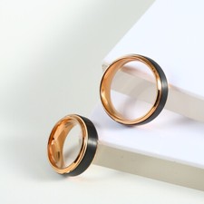 Anello Uomo Donna Fasce Fidanzamento Fascia Tungsteno Anelli Oro Rosa Comfort Fit