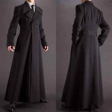 Autumn Windbreaker Wedding Tuxedos Double Breasted Peaked Lapel Long Overcoat