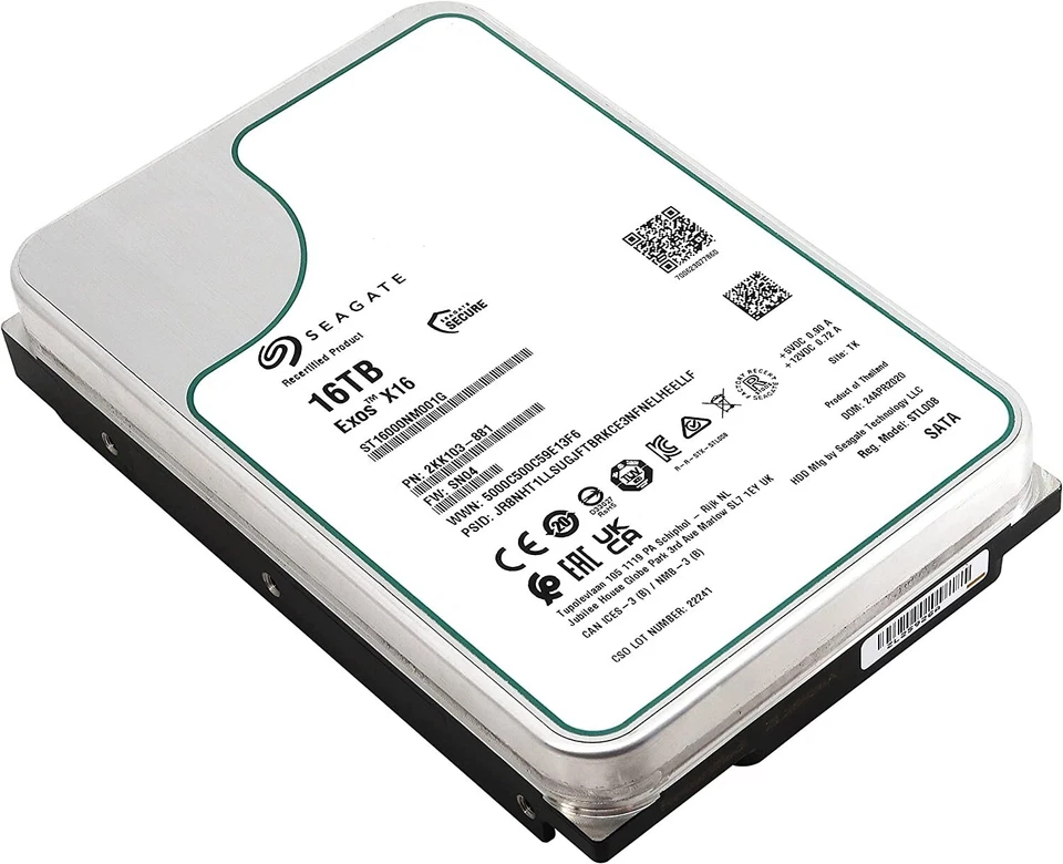 Seagate EXOS X16 ST16000NM001G 16TB 256MB 7200rpm 3.5" SATA 6Gb/s Enterprise HDD - Image 2 of 4