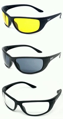 GLOBAL VISION Unbreakable Motorcycle Sunglasses Military Ballistic Grade Biker Glasses & Pouch