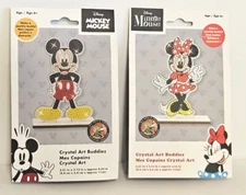 Brand New Lot Of Craft Buddy Crystal Art Buddies Mickey and Minnie Mouse