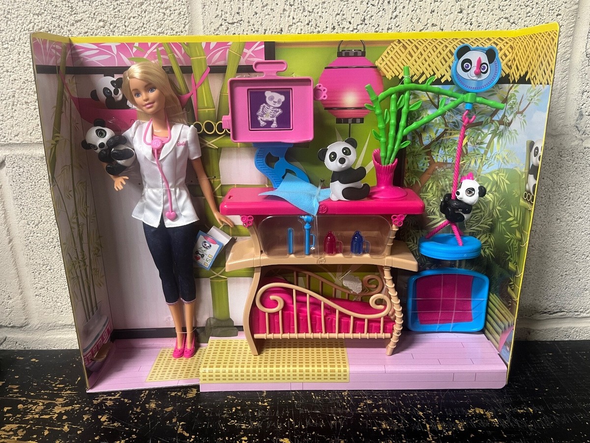 Mattel Barbie Panda Caretaker Playset w/ Panda Veterinarian CGH89
