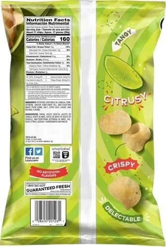 Lay's Potato Chips LIMON Sabor Lima 7.75oz Bolsas Snack 2 Bolsas Foto 2 de 4