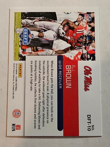 A.J. Brown - 2019 Score NFL Draft Insert Card - Picture 2 of 2