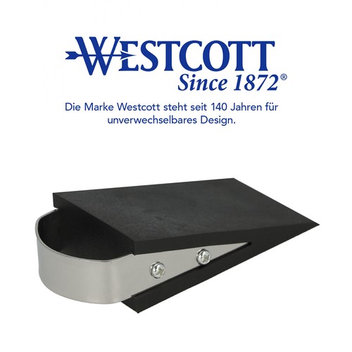 Westcott Doorstop Wedge Shape Black, Rubber Wedge Non Slip, 12 x 5 x 3 cm - Picture 5 of 5