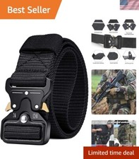 Quick Release Tactical Belt - Durable EDC Nylon Webbing, Size L for Outdoors