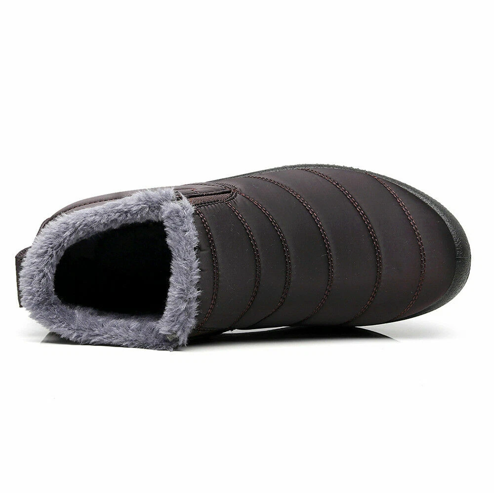 Mens Snow Boots Warm Fur Lined Ankle Waterproof Slip On Outdoor Winter Shoes Mens Snow Boots Warm Fur Lined Ankle Waterproof Slip On Outdoor Winter Shoes