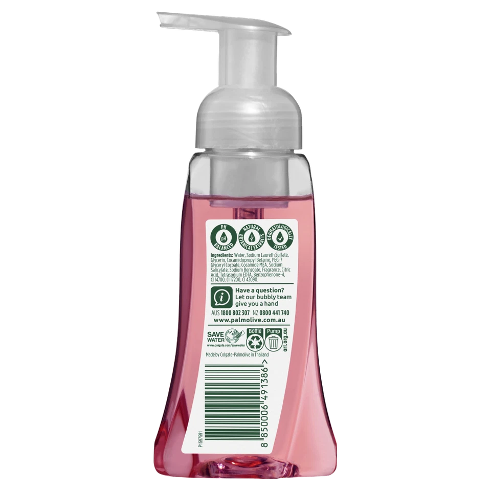Palmolive Foaming Hand Wash Pump 250mL 0% Parabens Phthalates - Raspberry - Image 2 of 3