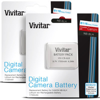 (2 Pack) Vivitar Nb-6l / Nb-6lh Batteries For Select Canon Powershot Cameras (2 Pack) Vivitar Nb-6l / Nb-6lh Batteries For Select Canon Powershot Cameras