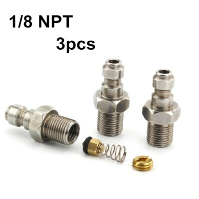 PCP HPA Fill Fitting 8mm Male Quick Connection Check Valve M10/M8 x1/ BSPP/ NPT