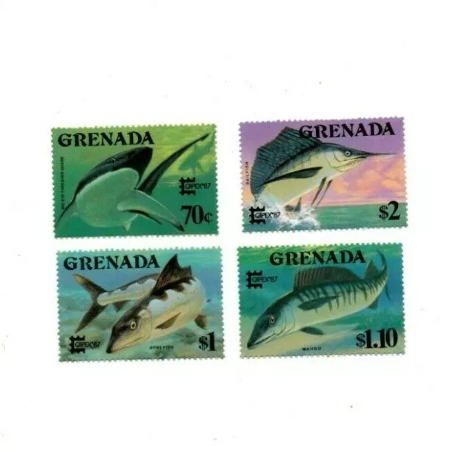 Grenada 1987 - Game Fish CAPEX - Set Of 8 Stamps - Scott #1506-13 - MNH