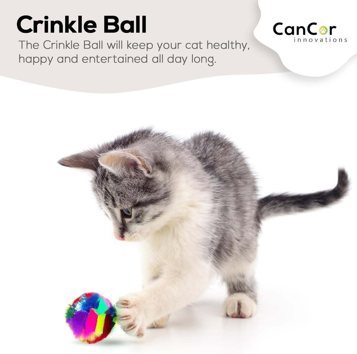 Foil Cat Toy Balls 12-Pack Crinkle Balls For Cats Mini