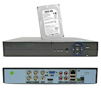 RVT KIT Dvr 4 Canali CON HARD DISK DA 500 GB Incluso P2P Professionale 5 MPX UHD