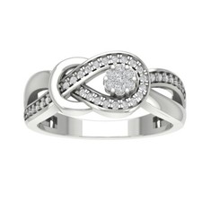 Lab Grown Diamond Infinity Ring Size 7 for Women 10k White Gold
