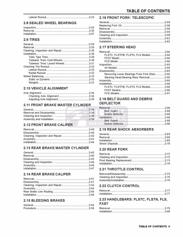 Harley-Heritage Softail Classic 2012 manual de reparación de servicio impreso FLSTC Foto 4 de 4