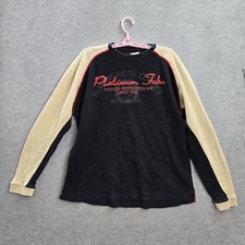VINTAGE Fubu Men Sweatshirt XL Black Y2K Platinum Embro