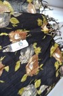 Vintage Big Buddha Black Rose Oblong Fringe Scarf — photo 3
