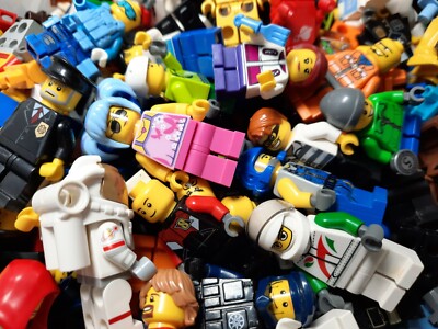 Lego Figuren Minifiguren City  10 Stück inkl. Kopfbedeckung Konvolut Männchen
